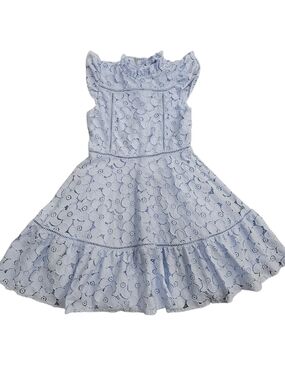 Janie and Jack Baby Blue Preppy Floral Lace Fit-and-Flare Dress